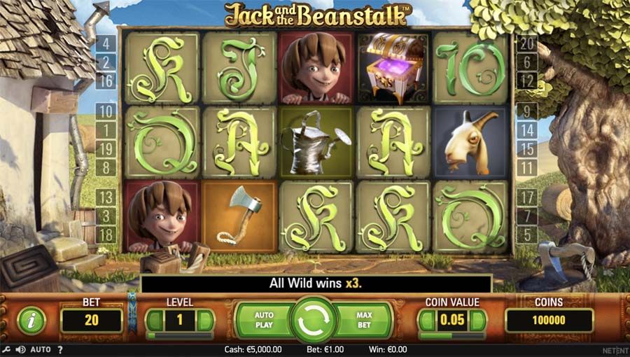Schermata del gioco Jack And The Beanstalk