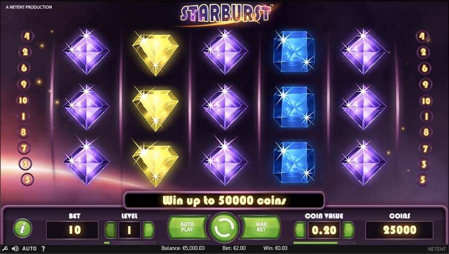 Schermata del gioco Starburst